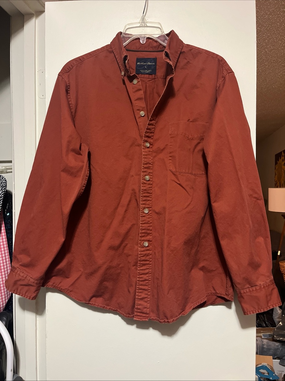 Rust Long-Sleeve Button-Down Shirt
